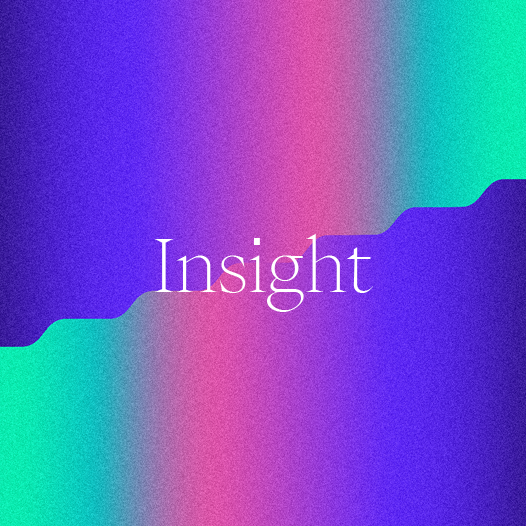 Gradient image with growth curve with the label Insight.